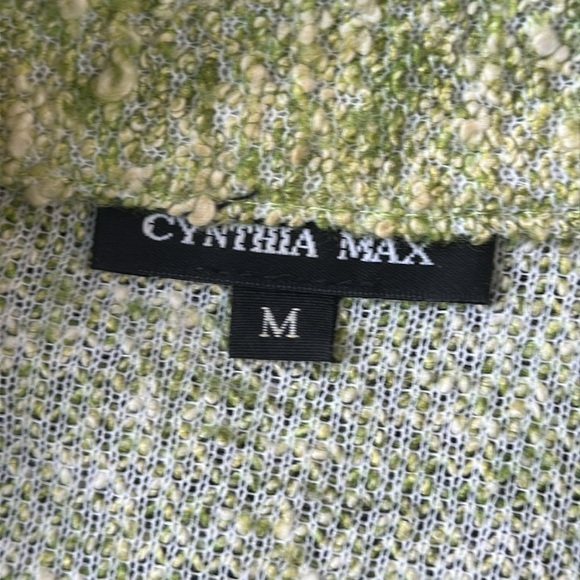 Cynthia Max Vintage Chartreuse Green cropped Blazer Jacket - Picture 5 of 9